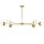 Deckenlampe Metall Glas in Gold Wei&szlig; G9 6-flmg blendarm