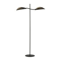 Stehlampe Stoff Metall 150 cm klein drehbare Arme Schwarz...