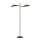 Stehlampe Stoff Metall 150 cm klein drehbare Arme Schwarz Gold
