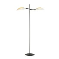Stehleuchte Stoff Metall 150 cm drehbar Schwarz...