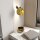 Wandlampe Stoff Metall Ø 20 cm Steinoptik Schwarz Gold E27