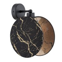 Wandleuchte Marmor Optik Ø 20 cm rund Schwarz Gold...