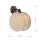 Wandlampe Stoff Metall Ø 20 cm rund Schwarz Beige E27 THAIS