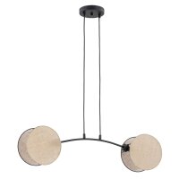 Hängeleuchte Stoff Metall 82 cm lang H: max. 100 cm...