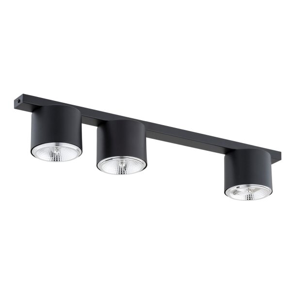 Deckenlampe Metall 70 cm lang Schwarz 3-flammig GU10 AR111