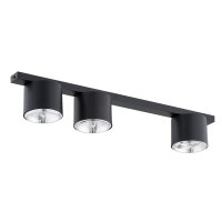 Deckenlampe Metall 70 cm lang Schwarz 3-flammig GU10 AR111