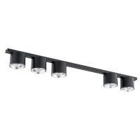 Deckenleuchte Schwarz 116 cm lang Metall 5-flammig GU10...