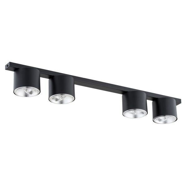 Deckenlampe Schwarz 90 cm lang 4-flammig GU10 AR111 Metall