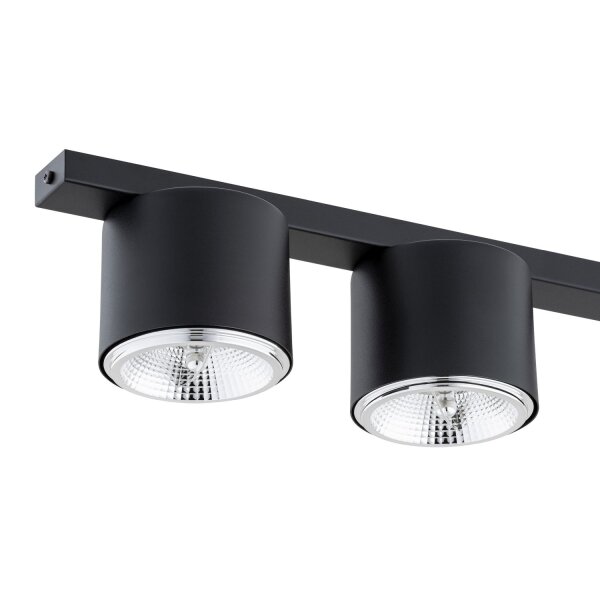 Deckenlampe Schwarz 90 cm lang 4-flammig GU10 AR111 Metall