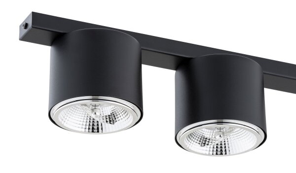 Deckenlampe Schwarz 90 cm lang 4-flammig GU10 AR111 Metall