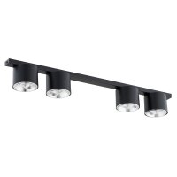 Deckenlampe Schwarz 90 cm lang 4-flammig GU10 AR111 Metall