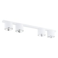 Deckenlampe Metall Weiß 90 cm lang 4-flammig GU10...