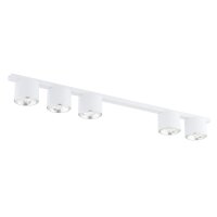 Deckenleuchte Metall 116 cm lang Weiß 5-flammig...