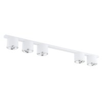 Deckenleuchte Metall 116 cm lang Weiß 5-flammig...