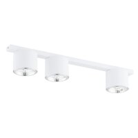 Deckenleuchte Weiß 70 cm lang Metall 3-flammig GU10...