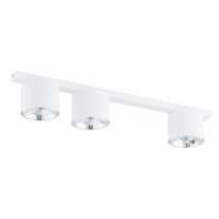 Deckenleuchte Weiß 70 cm lang Metall 3-flammig GU10...