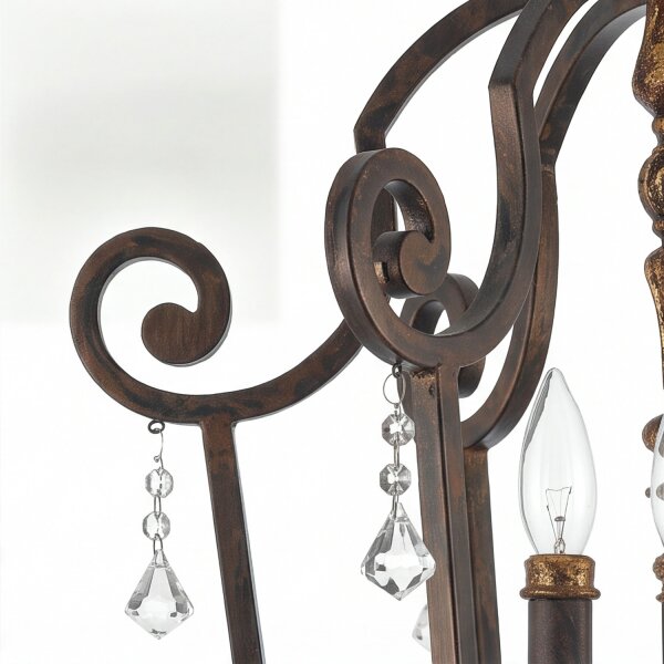 Kronleuchter GOTICA 4 Bronze 6-flmg Rustikal Lampe