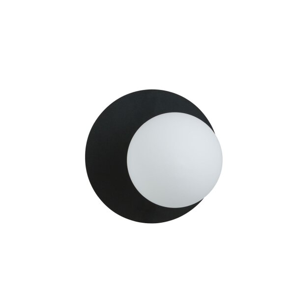 Modern Kugel Schirm Glas Metall Ø 20 cm rund Schwarz Weiß E14