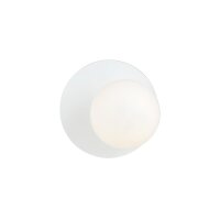 Wandleuchte Glas Metall Weiß Ø 20 cm rund...