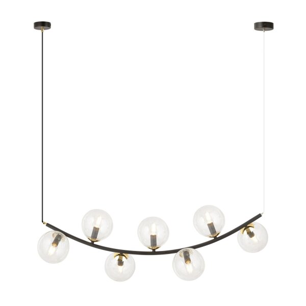 Hängelampe Glas Metall L: 95 cm H: max. 100 cm 7x E14