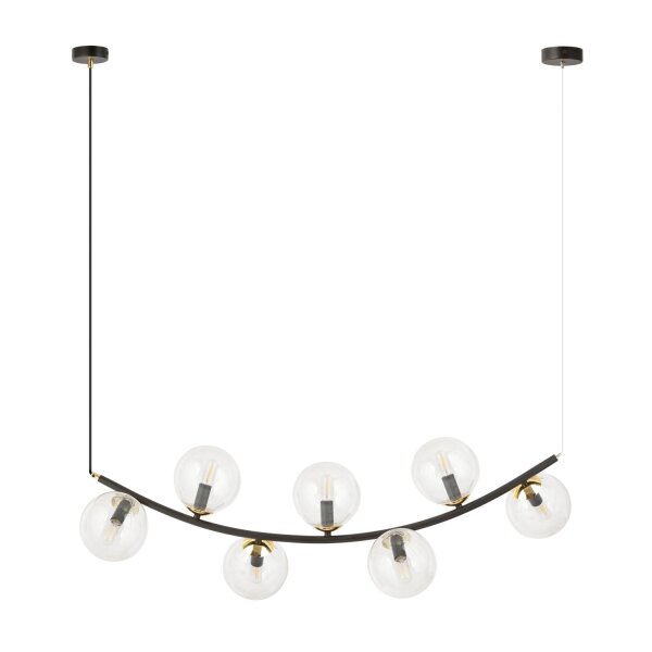 Hängelampe Glas Metall L: 95 cm H: max. 100 cm 7x E14