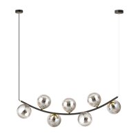 Hängelampe Metall Rauchglas B: 95 cm H: max. 100 cm...