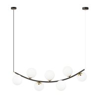 Hängeleuchte Schwarz Weiß Gold B: 95 cm 7x E14...