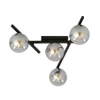 Deckenlampe Rauchglas Metall 63 cm lang E14 4-flammig