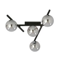 Deckenlampe Rauchglas Metall 63 cm lang E14 4-flammig