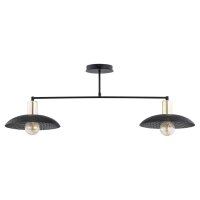 Deckenleuchte Metall 100 cm lang Schwarz Gold E27 2-flammig