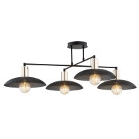 Deckenlampe gro&szlig; 100 cm lang in Schwarz Gold 4x E27...