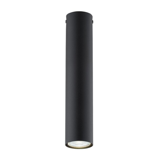 Deckenleuchte Schwarz Ø 6 cm H: 30 cm Metall GU10 Aufputz