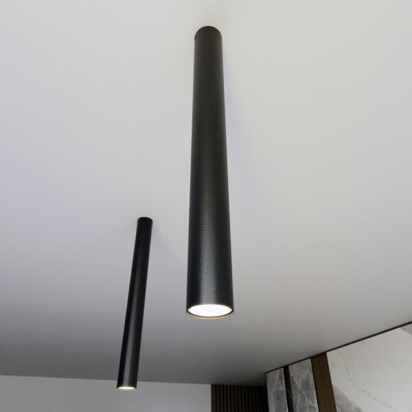Deckenleuchte Schwarz B: 6 cm 60 cm hoch Metall GU10 Aufputz