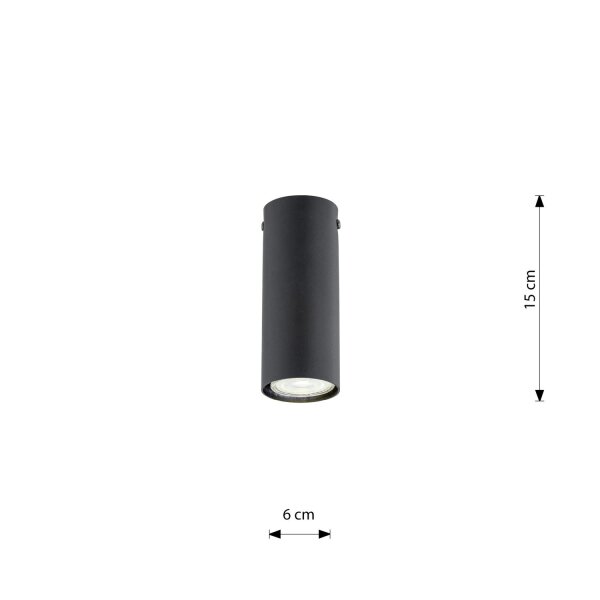 Deckenspot Metall rund Ø 6 cm Schwarz GU10 Modern Aufputz