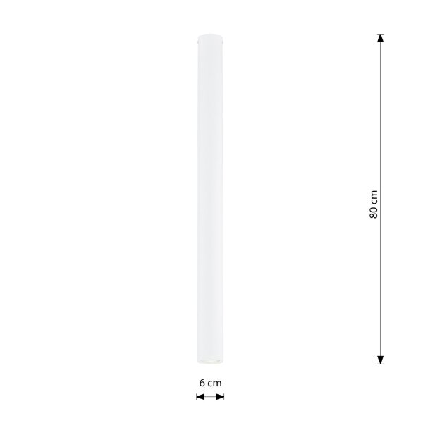 Deckenspot Metall XXL 80 cm hoch B: 6 cm Aufputz Weiß GU10