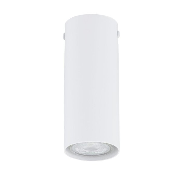 Deckenleuchte rund Ø 6 cm H: 15 cm Metall Weiß GU10 Aufputz