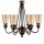 Kronleuchter Bronze Beige 6-flammig B:66 cm E27 Glas