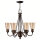 Kronleuchter Bronze Beige 6-flammig B:66 cm E27 Glas
