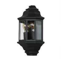 Wandleuchte Außen IP44 Glas Alu H: 43 cm 2x E27...