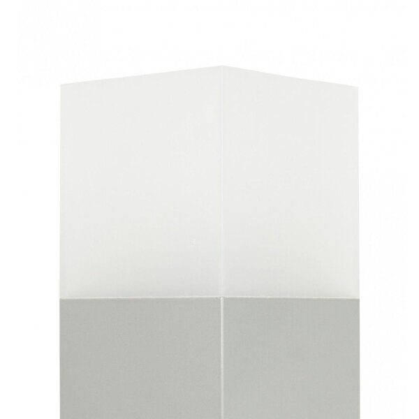 Wegeleuchte in Silber 100 cm IP44 eckig blendarm