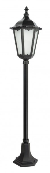Schwarze Wegeleuchte 114cm Rustikal Aluminium Glas