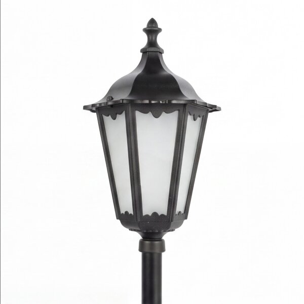 Schwarze Wegeleuchte 114cm Rustikal Aluminium Glas