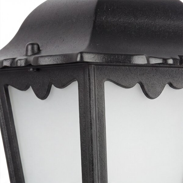Schwarze Wegeleuchte 114cm Rustikal Aluminium Glas