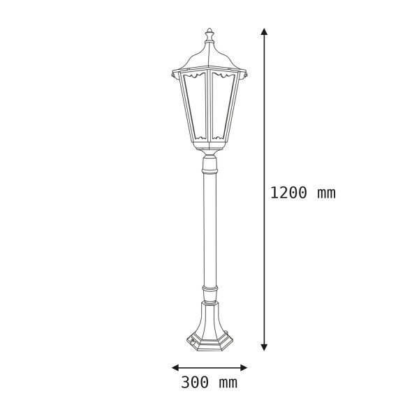 Rustikale Stehleuchte außen 120cm blendarm IP43