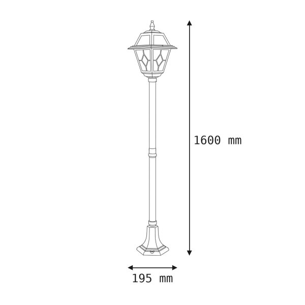 Rustikale Wegeleuchte 160cm IP43 Aluminium Glas