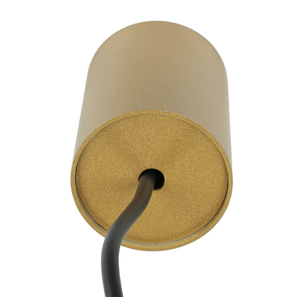 Hängeleuchte Metall Ø 2,5 cm in Gold matt schmal G9 Modern