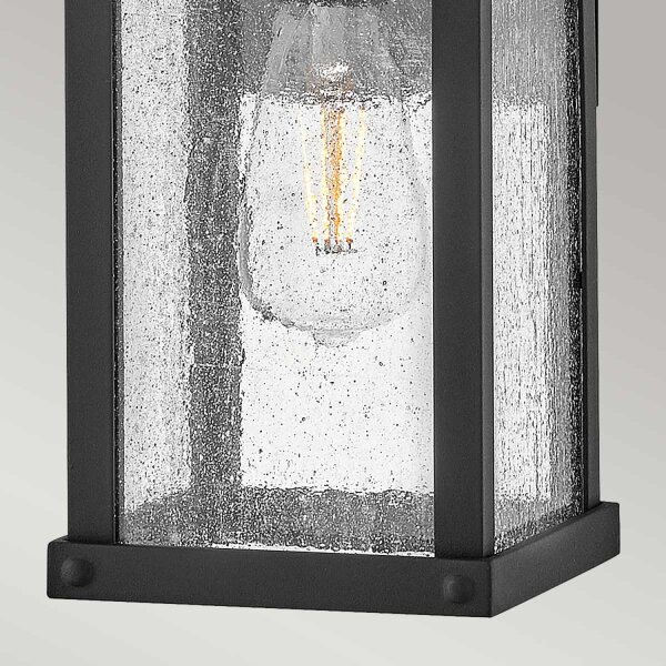 Wandleuchte außen Schwarz antik Regenglas E27 IP44 Vintage