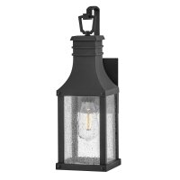 Wandleuchte au&szlig;en Schwarz antik Regenglas E27 IP44 Vintage