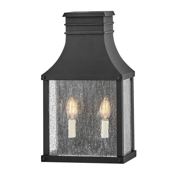 Außenleuchte Wand Vintage H: 44 cm IP44 Schwarz antik 2x E14