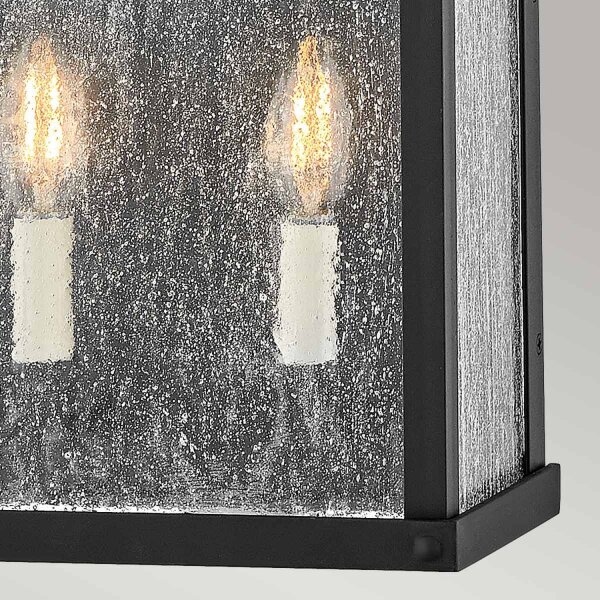 Außenleuchte Wand Vintage H: 44 cm IP44 Schwarz antik 2x E14